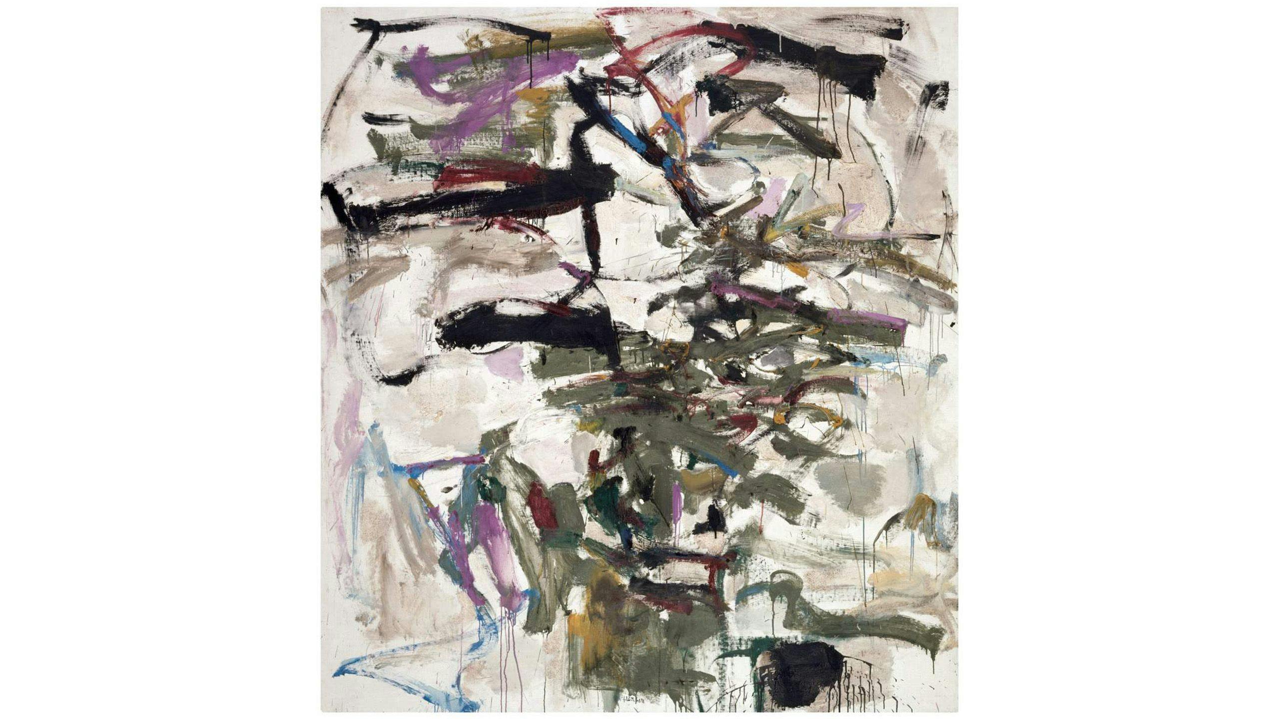 A painting by Joan Mitchell, titled "Méphisto," dated 1958. 